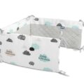 SENSILLO Mantinel do postieľky velvet CLOUDS PLUSH KARO 180×30 cm