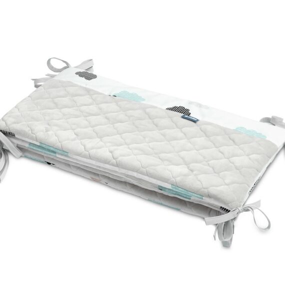 SENSILLO Mantinel do postieľky velvet CLOUDS PLUSH KARO 180×30 cm