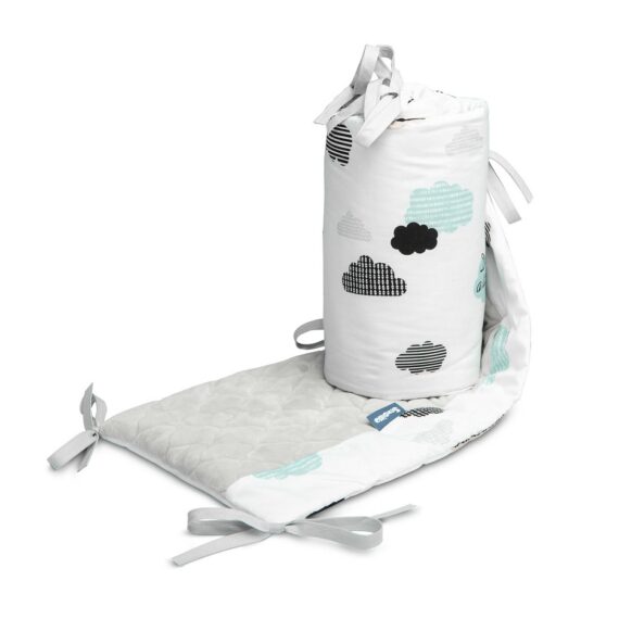 SENSILLO Mantinel do postieľky velvet CLOUDS PLUSH KARO 180×30 cm