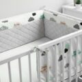 SENSILLO Mantinel do postieľky velvet CLOUDS PLUSH KARO 180×30 cm