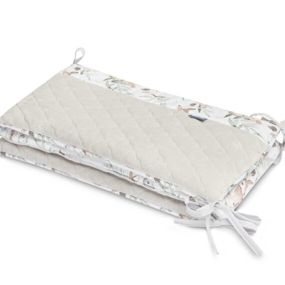 SENSILLO Mantinel do postieľky velvet DEERS GREY PLUSH KARO 180×30 cm