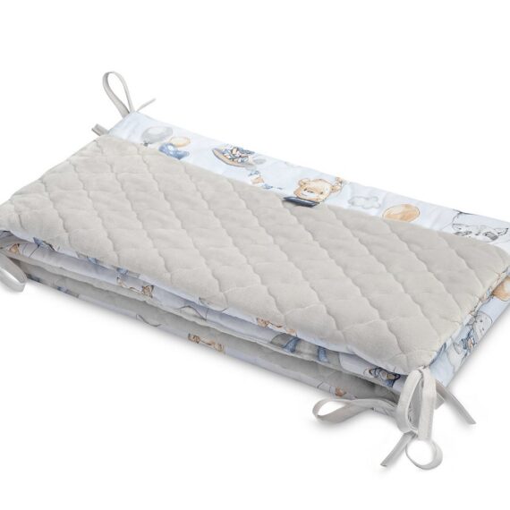 SENSILLO Mantinel do postieľky velvet FLIGHT IN CLOUDS PLUSH KARO 180×30 cm