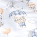 SENSILLO Mantinel do postieľky velvet FLIGHT IN CLOUDS PLUSH KARO 180×30 cm