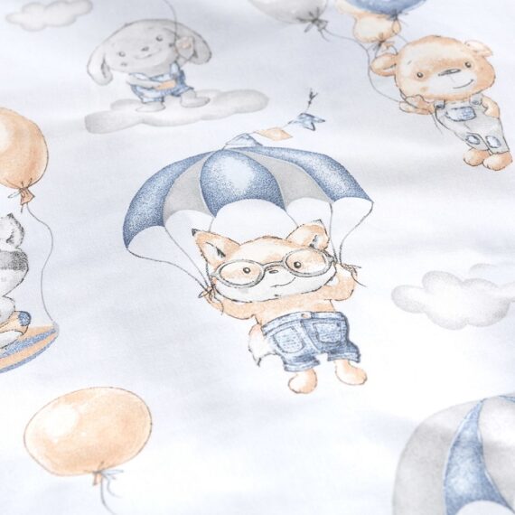 SENSILLO Mantinel do postieľky velvet FLIGHT IN CLOUDS PLUSH KARO 180×30 cm