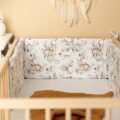 SENSILLO Mantinel do postieľky waffle DEERS MINT 180×30 cm