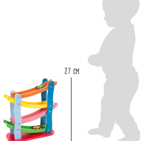 SMALL FOOT Dráha drevená závodná 4 autíčka