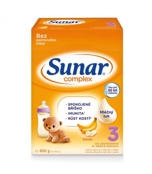 SUNAR Complex 3 Mlieko batoľacie Banán 600 g