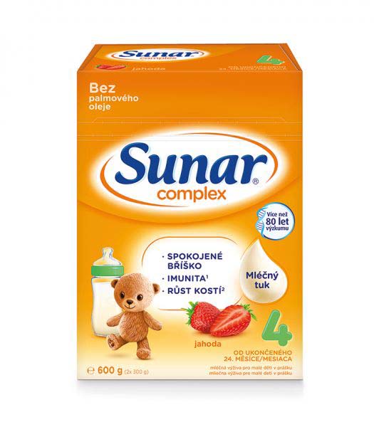 SUNAR Complex 4 Mlieko dojčenské Jahoda 600 g