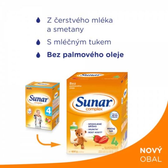 SUNAR Complex 4 Mlieko dojčenské Jahoda 600 g