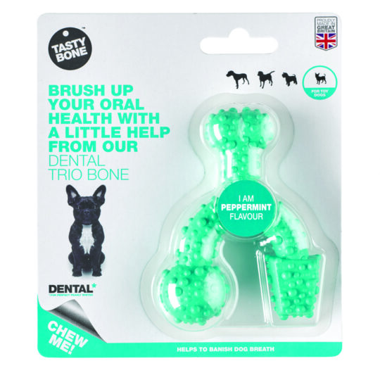 TASTY BONE Dental trio kostička nylonová pre extra malých psov – Peppermint