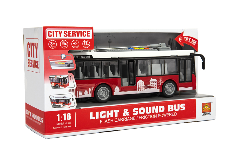 TEDDIES Autobus/trolejbus na zotrvačník 28 cm