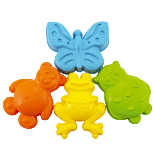 TEDDIES Formičky Bábovky na piesok zvieratká 4 ks, 12m+