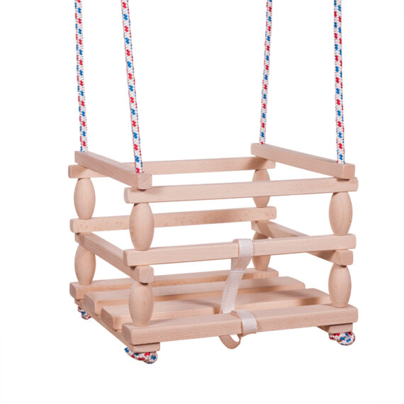 TEDDIES Hojdačka Baby drevená 6m+