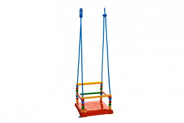 TEDDIES Hojdačka plast 35×34 cm červená
