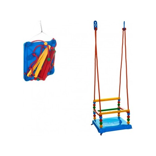 TEDDIES Hojdačka plast 35×34 cm modrá
