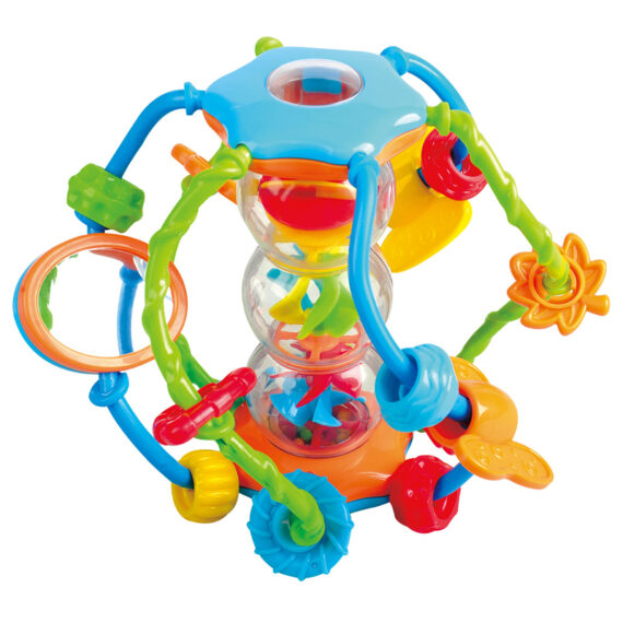 TEDDIES Hrkálka guľa/loptička edukačná 15 cm, 6m+