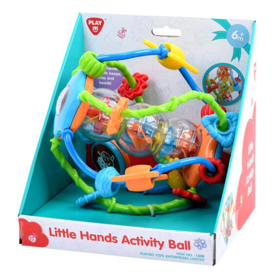 TEDDIES Hrkálka guľa/loptička edukačná 15 cm, 6m+