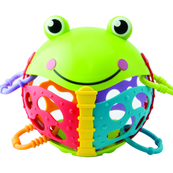TEDDIES Hrkálka žabka plast s krúžkami 6m+