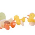 TEDDIES Kačica s káčatkami ťahacia drevená 12m+
