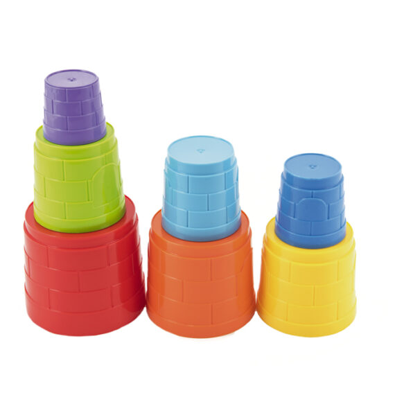 TEDDIES Kubus pyramída skladačka 7 ks 12m+