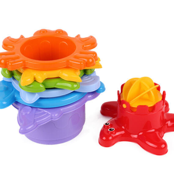 TEDDIES Kubus pyramída skladačka vodný mlynček morské zvieratká 12m+