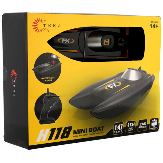 TEDDIES Motorový čln/loď do vody RC 22 cm čierny