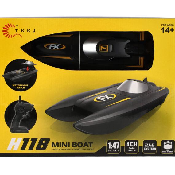 TEDDIES Motorový čln/loď do vody RC 22 cm čierny