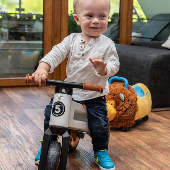 TEDDIES Odrážadlo Funny wheels Rider Ride-On levíček plyšový modrý 12 m +