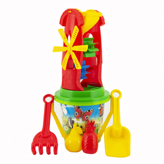 TEDDIES Sada na piesok vedro, mlynček s doplnkami 4 druhy, 12m+