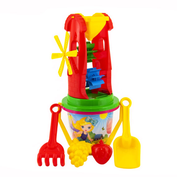 TEDDIES Sada na piesok vedro, mlynček s doplnkami 4 druhy, 12m+