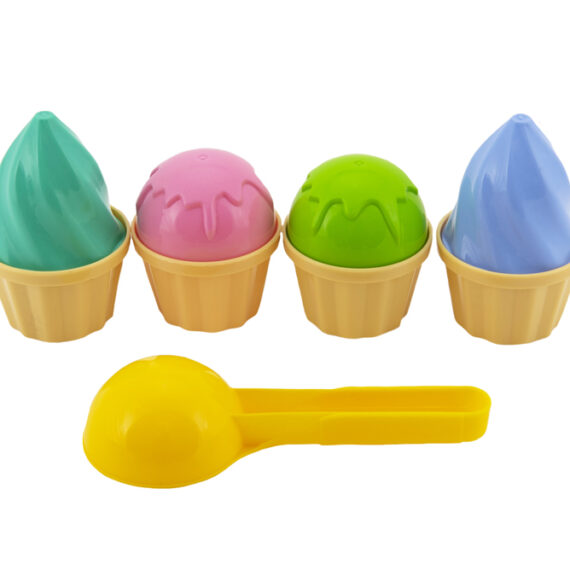 TEDDIES Sada na piesok zmrzlina lopatka 15cm + bábovky 2 farby, 12m+