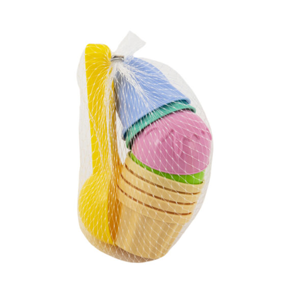 TEDDIES Sada na piesok zmrzlina lopatka 15cm + bábovky 2 farby, 12m+