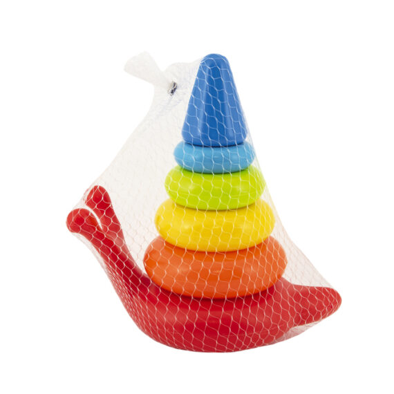 TEDDIES Skladačka pyramída krúžky slimák 6 ks, 12m+