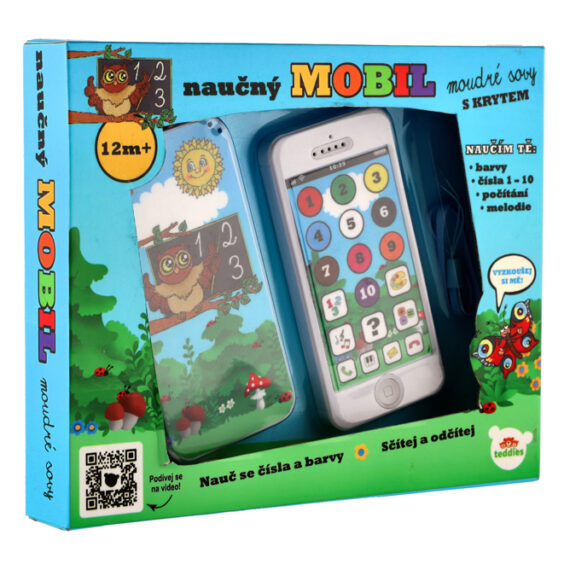 TEDDIES Telefón náučný mobilný s krytom Múdra sova, 12m+