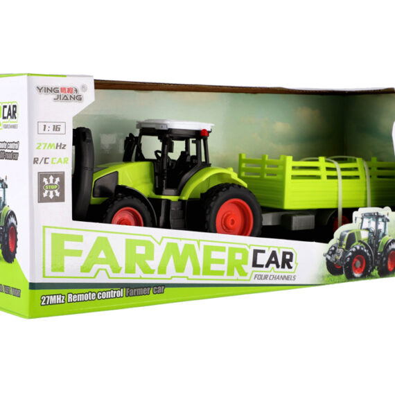 TEDDIES Traktor RC s vlekom 38 cm