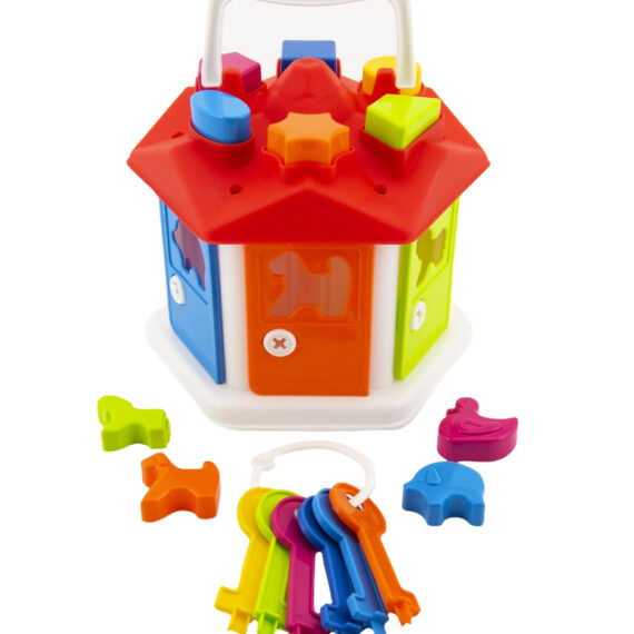 TEDDIES Vkládačka domeček s klíči se zvířátky 12m+