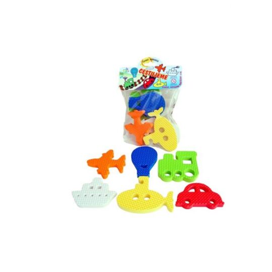 TEDDIES Vodolepky Pěnové dílky cestujeme 6 ks v sáčku 14×21 cm