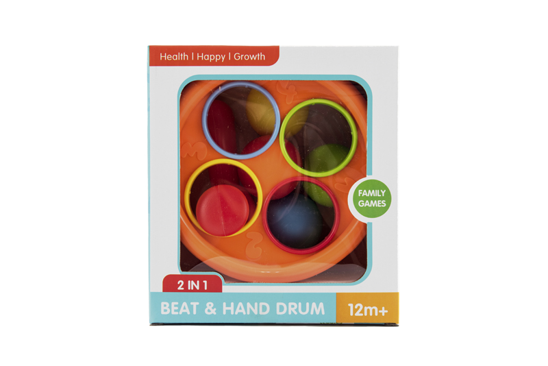 TEDDIES Zatĺkačka/Bubienok 2v1 s kladivkom a loptičkami plast 4 ks, 2 farby, 17 cm, 12m+