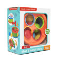 TEDDIES Zatĺkačka/Bubienok 2v1 s kladivkom a loptičkami plast 4 ks, 2 farby, 17 cm, 12m+