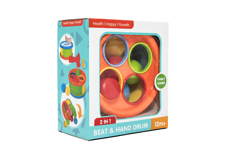 TEDDIES Zatĺkačka/Bubienok 2v1 s kladivkom a loptičkami plast 4 ks, 2 farby, 17 cm, 12m+