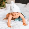 BABYONO Osuška s kapucňou froté modrá 100×100 cm