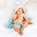 BABYONO Osuška s kapucňou froté modrá 100×100 cm