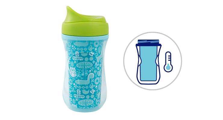CHICCO Hrnček Aktívny termo s tvrdým náustkom 266 ml ružový 12m+
