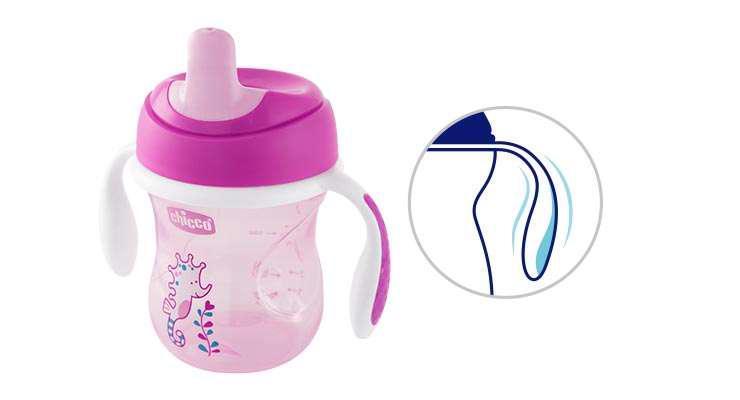 CHICCO Hrnček Trénujeme s držadlami 200 ml modrý 6m+