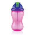 NUBY Hrnček netečúci so sklápacou slamkou a 360ml, 12 m+ fialový