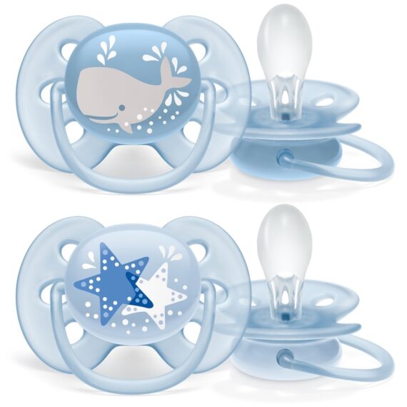 Philips AVENT Cumlík Ultrasoft Premium decor 6-18m chlapec 2 ks