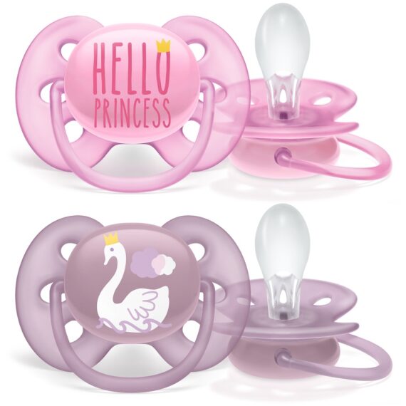 Philips AVENT Cumlík Ultrasoft Premium text 6-18m dievča 2 ks