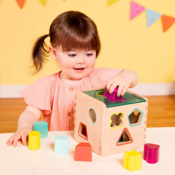 B.TOYS Kocka drevená s vkladacími tvarmi Wonder Cube