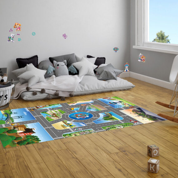 Nickelodeon Vinylová podložka, Paw Patrol, Mesto, 100x150cm