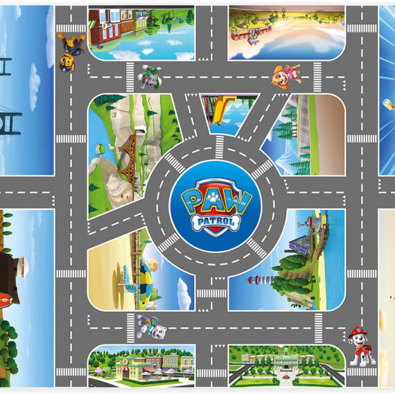 Nickelodeon Obojstranná penová podložka, Paw Patrol, Modrá/Mestá, 98x150cm